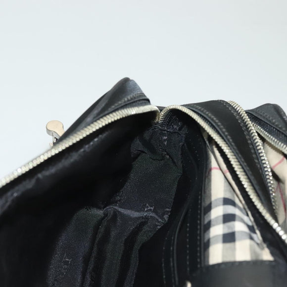 BURBERRY Clutch Bag Nylon Black Silver Auth bs27160