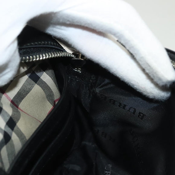 BURBERRY Clutch Bag Nylon Black Silver Auth bs27160
