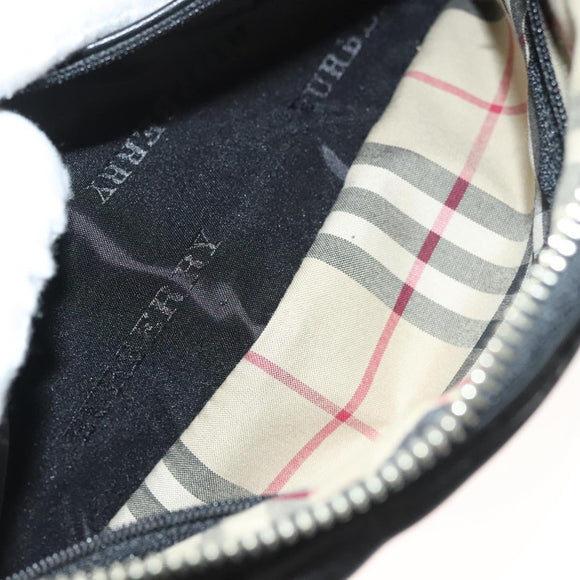BURBERRY Clutch Bag Nylon Black Silver Auth bs27160