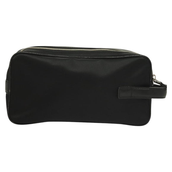 BURBERRY Clutch Bag Nylon Black Silver Auth bs27160