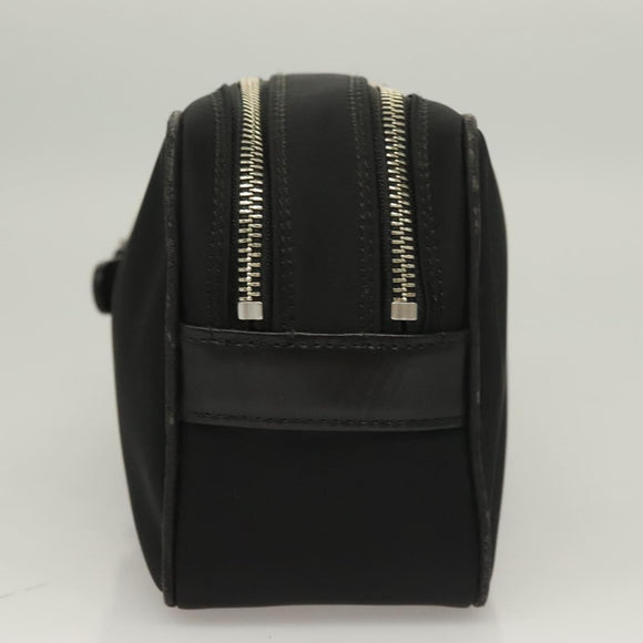 BURBERRY Clutch Bag Nylon Black Silver Auth bs27160