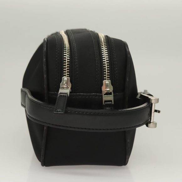 BURBERRY Clutch Bag Nylon Black Silver Auth bs27160
