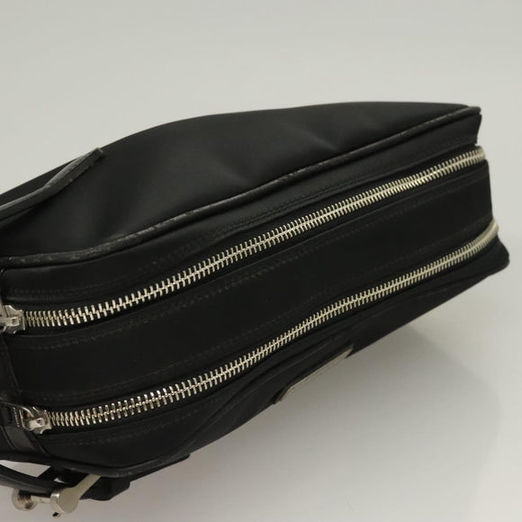 BURBERRY Clutch Bag Nylon Black Silver Auth bs27160