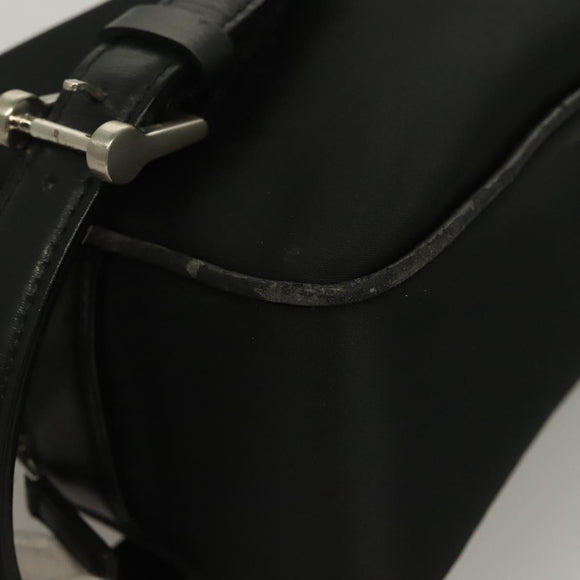 BURBERRY Clutch Bag Nylon Black Silver Auth bs27160