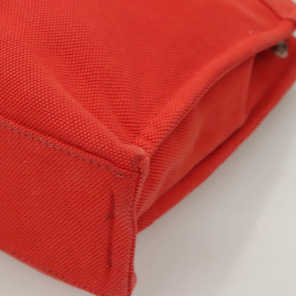 BURBERRY Blue Label Tote Bag Canvas Red Silver Auth bs27161