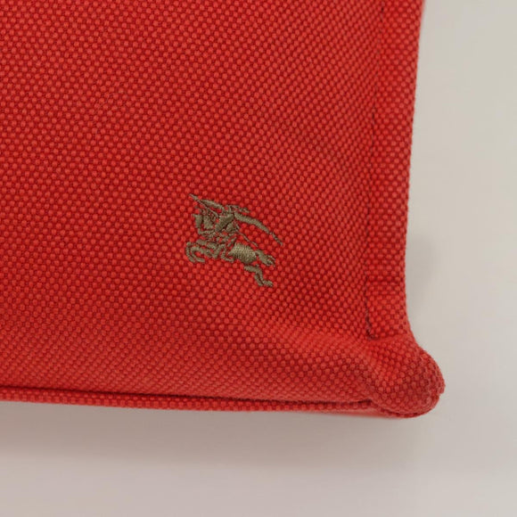 BURBERRY Blue Label Tote Bag Canvas Red Silver Auth bs27161