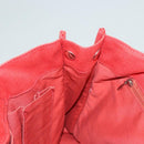 BURBERRY Blue Label Tote Bag Canvas Red Silver Auth bs27161-18