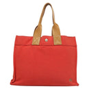 BURBERRY Blue Label Tote Bag Canvas Red Silver Auth bs27161-13