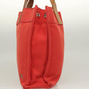 BURBERRY Blue Label Tote Bag Canvas Red Silver Auth bs27161-3