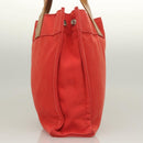 BURBERRY Blue Label Tote Bag Canvas Red Silver Auth bs27161-4