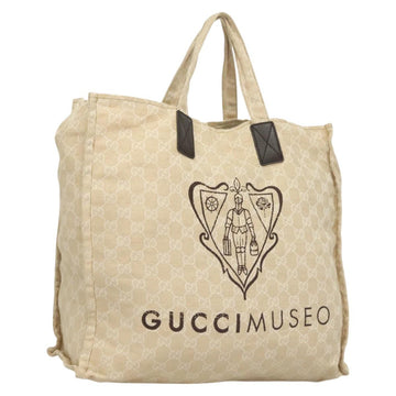 GUCCI GG Canvas Museum Hand Bag Beige 283411 Auth bs27162