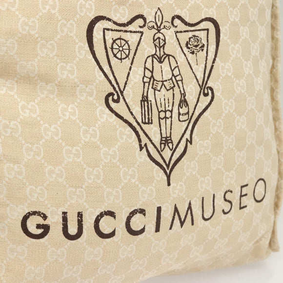 GUCCI GG Canvas Museum Hand Bag Beige 283411 Auth bs27162