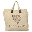 GUCCI GG Canvas Museum Hand Bag Beige 283411 Auth bs27162-13