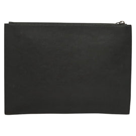 SAINT LAURENT Clutch Bag Leather Black Auth bs27165 - 0