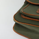 Burberrys Shoulder Bag Canvas Khaki Gold Auth bs27167-10