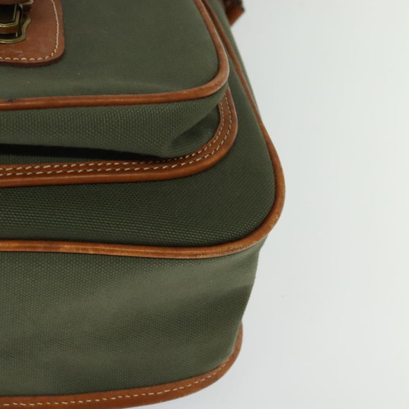 Burberrys Shoulder Bag Canvas Khaki Gold Auth bs27167