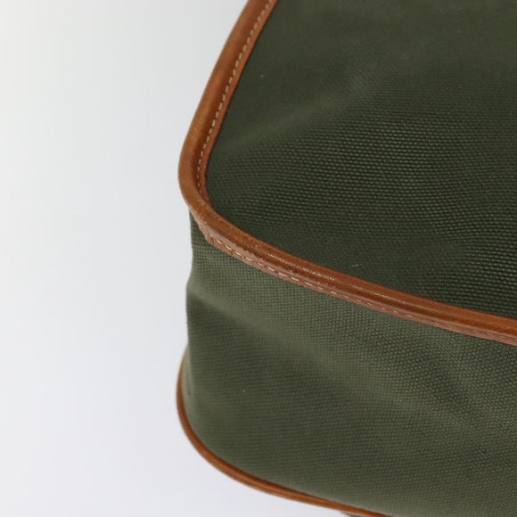 Burberrys Shoulder Bag Canvas Khaki Gold Auth bs27167