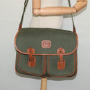 Burberrys Shoulder Bag Canvas Khaki Gold Auth bs27167-22