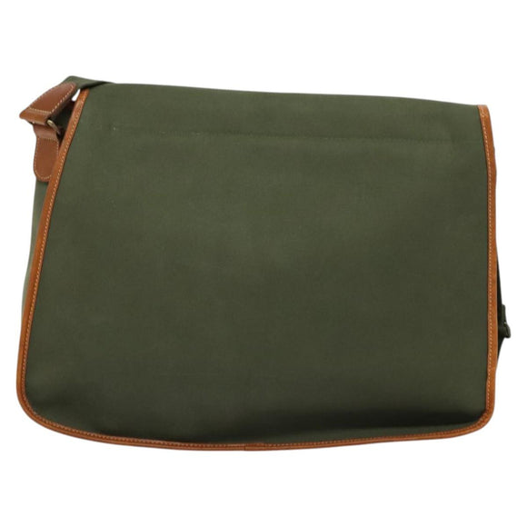 Burberrys Shoulder Bag Canvas Khaki Gold Auth bs27167