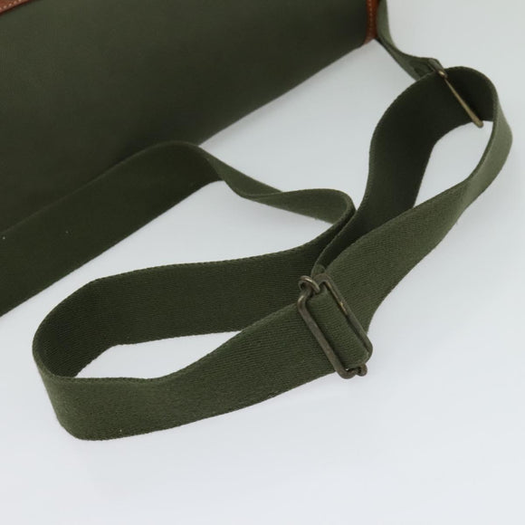 Burberrys Shoulder Bag Canvas Khaki Gold Auth bs27167
