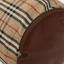 Burberrys Nova Check Shoulder Bag Nylon Beige Gold Auth bs27168-14