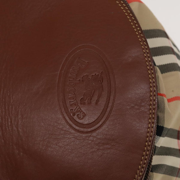 Burberrys Nova Check Shoulder Bag Nylon Beige Gold Auth bs27168