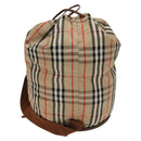 Burberrys Nova Check Shoulder Bag Nylon Beige Gold Auth bs27168-2