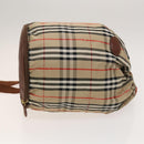 Burberrys Nova Check Shoulder Bag Nylon Beige Gold Auth bs27168-3