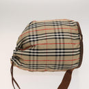 Burberrys Nova Check Shoulder Bag Nylon Beige Gold Auth bs27168-4