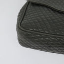 BALLY Shoulder Bag Leather Gray Gold Auth bs27172-14