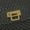 BALLY Shoulder Bag Leather Gray Gold Auth bs27172-10