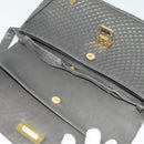 BALLY Shoulder Bag Leather Gray Gold Auth bs27172-11