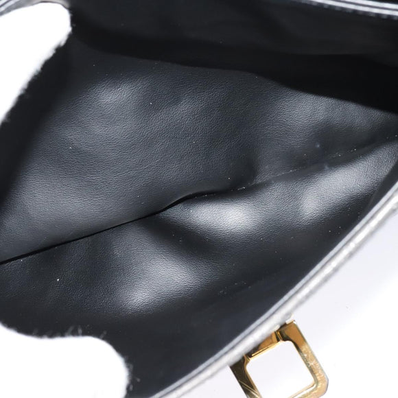 BALLY Shoulder Bag Leather Gray Gold Auth bs27172