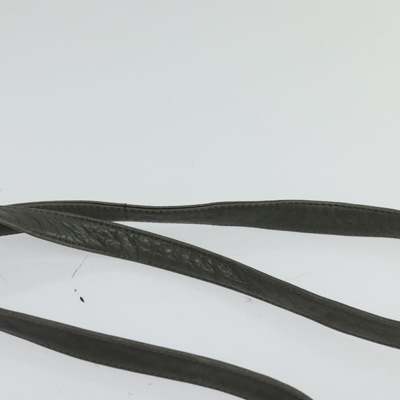 BALLY Shoulder Bag Leather Gray Gold Auth bs27172