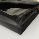 CHANEL Chain Shoulder Bag Enamel Black Gold CC Auth bs27175-11