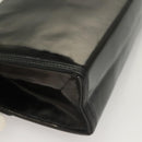 CHANEL Chain Shoulder Bag Enamel Black Gold CC Auth bs27175-12