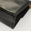 CHANEL Chain Shoulder Bag Enamel Black Gold CC Auth bs27175-13