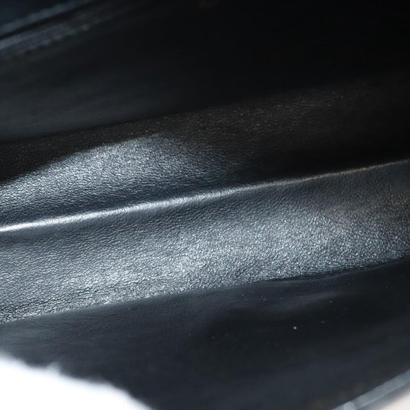 CHANEL Chain Shoulder Bag Enamel Black Gold CC Auth bs27175