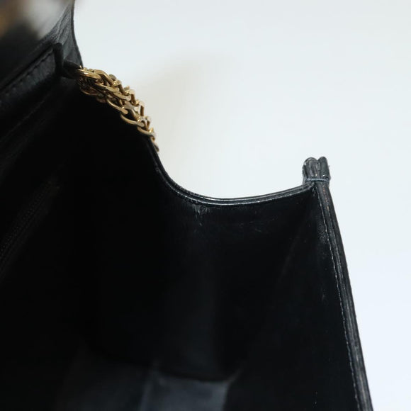 CHANEL Kettingschoudertas Lak Zwart Goud CC Authentic bs27175