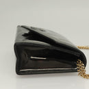 CHANEL Chain Shoulder Bag Enamel Black Gold CC Auth bs27175-4