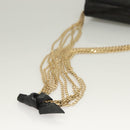 CHANEL Chain Shoulder Bag Enamel Black Gold CC Auth bs27175-7