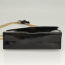 CHANEL Chain Shoulder Bag Enamel Black Gold CC Auth bs27175-9