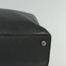 FENDI Peek A Boo Essentially Iconic Bag Leather 2way Gray Silver Auth bs27179-14