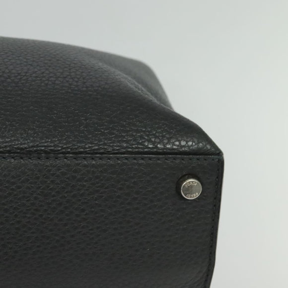 FENDI Peek A Boo Essentially Iconic Bag Leather 2way Gray Silver Auth bs27179