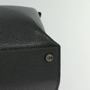 FENDI Peek A Boo Essentially Iconic Bag Leather 2way Gray Silver Auth bs27179-16