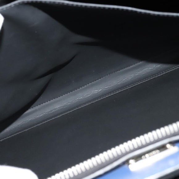 FENDI Peek A Boo Essentially Iconic Bag Leather 2way Gray Silver Auth bs27179