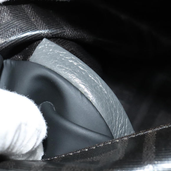 FENDI Peek A Boo Essentially Iconic Bag Leather 2way Gray Silver Auth bs27179