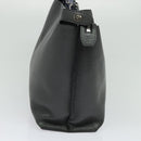 FENDI Peek A Boo Essentially Iconic Bag Leather 2way Gray Silver Auth bs27179-4