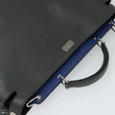 FENDI Peek A Boo Essentially Iconic Bag Leather 2way Gray Silver Auth bs27179-6