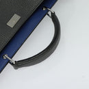 FENDI Peek A Boo Essentially Iconic Bag Leather 2way Gray Silver Auth bs27179-7